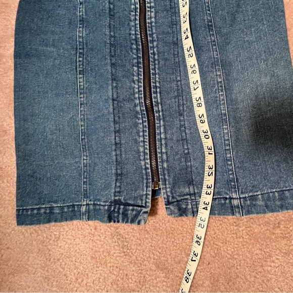 80s Mini Zip Up Denim Dress 4P - Picture 9 of 15